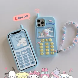 الحالات الفاخرة 3D kawaii لطيف اليابانية الرسوم المتحركة أنيمي حيوان الهاتف الكلب الهواتف الهاتف ل 14 13 12 11 PRO