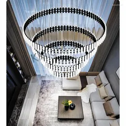 Pendelleuchten Moderne einfache Duplex-LED-Kronleuchter Schlafzimmer Wohnzimmer Esszimmer Dekoration Kunst Ring Lampe Lustre Fixture Innenbeleuchtung