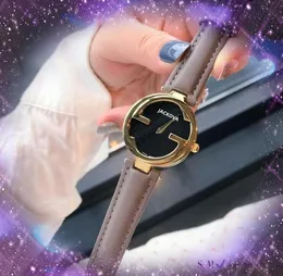 ساعة يد نسائية G Bee ذات تصميم شهير بحزام من الجلد الطبيعي وبني أسود كلاسيكي ومضادة للماء ومزودة بمرآة كريستالية مستوردة مثالية وفاخرة