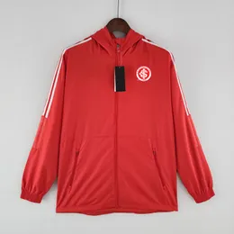 22-23 Sport Club Internacional Giacca da uomo per il tempo libero sportiva Giacca a vento Maglie con cerniera intera Giacca a vento con cappuccio Cappotto moda uomo Logo personalizzato