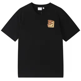 New t shirt designer mens designer tshirt Colorful lettera B ricamo moda Joker T-shirt tinta unita semplicità 100% cotone Nero Bianco Taglia S-XL