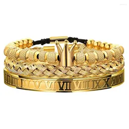 L￤nkarmband lyx Romera Royal Crown Charm Armband Men rostfritt st￥l geometri pulseiras ￶ppna justerbara par smycken g￥va