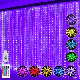 Strings 3x3m 300 LED RGB Kurtyna Wróżka z pilotem 16 kolorów świąteczne okno sznur garland w świąteczne przyjęcie świąteczne