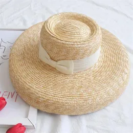 BERETS 01812-PANSHI DESIGE 15cm Brim Summer Handmade Straw Paper Sun Cap Men Men Leidure Holiday Beach Hat