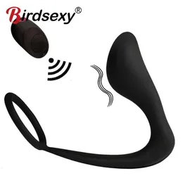 Giocattolo del sesso Massaggiatore Silicone Uomo Massaggiatore della prostata Vibrazione Butt Plug Vibratore anale Masturbatore G Spot Giocattolo del sesso Giocattoli per