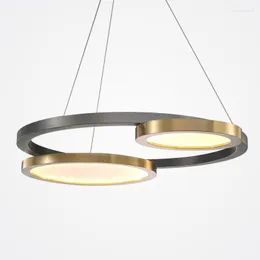 Pendant Lamps Stainless Steel Disc Dining Room Chandelier Nordic Art KTV Restaurant Living Lights Creative LED Model Decorative Ligh