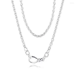 Pendants CKK Chunky Infinity Knot Necklace Choker Women Kolye Collares Colar Mujer 925 Sterling Silver Chain Jewelry Collar Necklaces