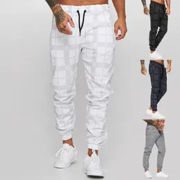 Neue Männer Jogger Hosen Casual Plaid Jogginghose Mode herren Sportswear Bleistift Hosen Gym Fitness Elastische Taille Atmungsaktiv