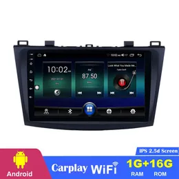 Car DVD Radio Player 9 بوصة الشاشة التي تعمل باللمس Android لـ Mazda 3 2009 2010 2011 2012 مع GPS SAT NAV WIFI USB OBD2