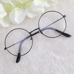 شورتات الجري حول نظارات جولة قصر النظر الرجعية النظارات الواضحة المعادن نظارة شمسية دائرة للجنسين إطار الأسود تأثيري