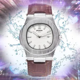 Popular Mens Square Dial Simples Watch 42mm Orologio di Lusso Jap￣o Movimento Quartz Case Silver Sports Luxo Luminous Luminous Watch Montre de Luxe