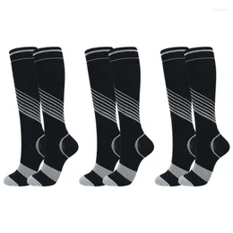 Sports Socks 3Pairs Men Woman Compression Nylon Nursing Stockings Specializes Outdoor Cycling