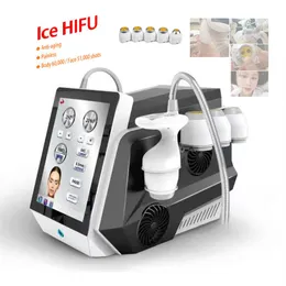 Anti Aging Beauty Equipment Ice HIFU Cryo Ultrasound Tech Fat Loss Body Sculpting Skin Tightening Wrinkle Remover Machine with 62000 Shots