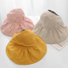 Wide Brim Hats Summer Women Girls Sun Hat Breathable Big Cap Parent-child Sunshade Empty Top Headwear For Travel Outdoor