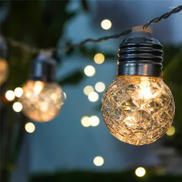 Stringhe Solar Globe Bulb String Lights Outdoor Pineapple Ball LED Light Garland Patio Lamps Decorazione natalizia