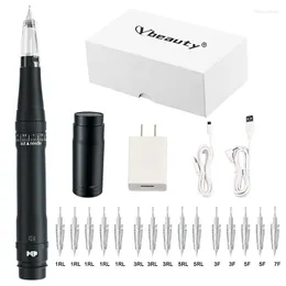 Tatueringsvapen Kits Microblading Machine Set Permanent Makeup Eyeliner Lip Eyebrow Wireless PMU Pen With Cartridge Needles