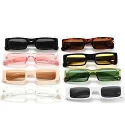 Okulary przeciwsłoneczne vintage okulary przeciwsłoneczne Mały kwadratowy prostokąt z lat 90. Szklanki modne dla kobiet lub akcesoriów estetycznych mężczyzny