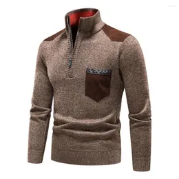 Męskie swetry Przystojne termiczne anty-paczki jesienne sweter oddychający rozciągliwy