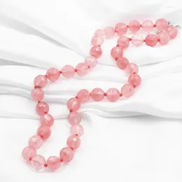 Корешеное ожерелье богемии для женщин розовый арбуз каменной хрусталл турмалиновый грандиозный бокат.