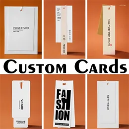 Greeting Cards Custom Business With Printing Logo 300g/400g/700g Hang Tags Party DIY Jewelry Earring Personalized Name Card 21080801