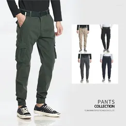 Calça masculina de inverno masculino multi-bolso de bolso ao ar livre casual calça moles masculino de streetwear japonês calças de moda retro homens jogadores homens