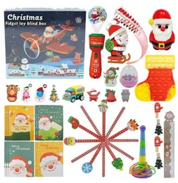 2023 Вечеринка Fidget Toys Christmas Black Box 24 Days Advent Calendar Рождество замесив музыкальные коробки Обратный отсчет Детские подарки T102
