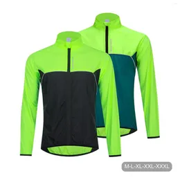 レーシングジャケットは、ポリエステルの高度なメシアルで作られた反射サイクリングジャケットブレハブルメンズあなたが立つのに役立ちます