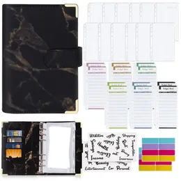 Confezione regalo A6 Binder Notebook 12 tasche/12 fogli budget spese/2 etichette adesive/2 categorie adesivi per pianificatore