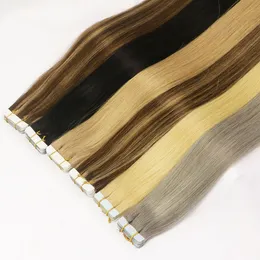 Tape In Human Hair Extensions 20pcs/50g Set Adhesive Skin Weft