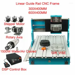 Mini DIY CNC Frame 6040 Linear Guideway Rail Engraving Machine 3040 Wood Router Lathe Kit With DSP Control Box 1500W Spindle