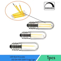 Lampadina Dimmerabile E12 E14 110V 220V Frigo Luce 4W Lampada Filamento COB Lamparas Per Lampadario Sostituire 30W Lampade Alogene