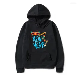 Erkek Hoodies Mutlu Yıl Estetik Hoodie UNISEX BÜYÜK BÜYÜK TARISH PECROVER KIŞ SICAK POLİ