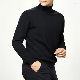 Suéteres masculinos Men manga cheia Pull Homme Sollover de cor sólida Sweater Men's Tops Moda Moda Masculina Tartaruga Turtleck Sweat