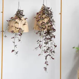 Fiori decorativi Simulazione Creeper Rattan 5 Forchette Piante finte Viti Decorazione da appendere alla parete di casa Tubo da soffitto Avvolgimento di foglie di patate