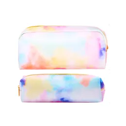 Sacos de lápis gradiente colorido aquarela caneta bolsa marcador saco impermeável fino poliéster resistente ao desgaste para escola escritório negócios 1223075