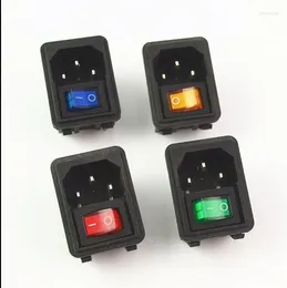 التبديل 1pcs 10a 250 فولت وحدة مدخلات القابس Fuse Fuse Male Power Socket 3 PIN