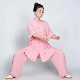 Ethnic Clothing Unisex Tai Chi Taiji Uniforms Chinese Style Traditional Sets Shaolin Wushu Morning Exercise Costumes