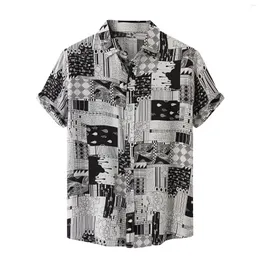 Camicie casual da uomo T-shirt Homme Uomo Hawaiian Loose Resort Stampa manica corta Top Beach Button Up Camisa Masculina Camiseta Hombre
