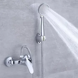 Set doccia per bagno Rubinetto Miscelatore per vasca da bagno in argento con valvola di controllo per montaggio a parete in ABS