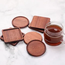 Masa Paspasları 1 PCS Ahşap Placemats Coasters Çay Kahve Kupası Pad Dekor Dayanıklı Isı Dayanıklı Kare Yuvarlak İçecek Mat Kase Çaydan Tutucu