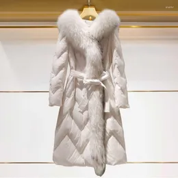 Donne femminile Parkas Hangzhou 2022 Stile invernale Giacca in pizzo di lana in lana Slimt Medium and Long Coat
