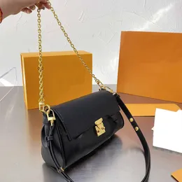 Top Cross Body Damenhandtasche Geldbörse Favorit Goldkette genarbtes echtes Leder geprägte alte Blume Magnetverschluss abnehmbar