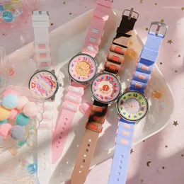 Нарученные мультфильмы мультфильмы Harajuku Quartz Watch Fashion Casual Watches Высококачественные Relogio Feminino Gift Gift Clock Drop 04