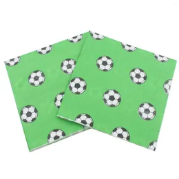 Tovagliette da tavola 20 pezzi Forniture per feste di calcio Pallone da calcio verde Stoviglie Decorazioni a tema per