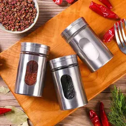 Herb Stainless Steel Glass Kitchen Tools Toothpick cup Spice Pepper Jar Bottle Storage Seasoning Dispenser Container Shaker