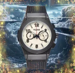 Все суббольные циферблаты работают мужчинам секундомерные часы 42 -миллиметровый Quartz Движение резиновый ремень сапфировый стеклянный супер президент классический роскошные наручные часы Любимые рождественские подарки