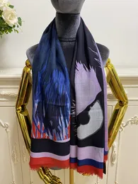 scialle sciarpa donna 100% cashmere materiale stampa lettera patterne sciarpe quadrate sottili e morbide dimensioni 130 cm - 130 cm