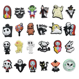 Anime charms Halloween horror pumpkin sally Jack The Nightmare Before Christmas cartoon charms shoe accessories pvc decoration buckle soft rubber clog charms