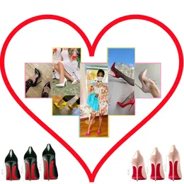 레이디 레드 클래식 드레스 신발 디자이너 하이힐 여성 멀티 컬러 펌프 레드 반짝이는 바닥 럭셔리 여성 34-46 누드 블랙 페이턴트 가죽 스웨이드 파티 웨딩 신발