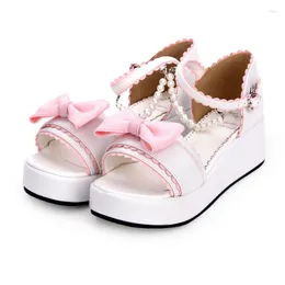 Sandaler ￤ngeltryck Ankomst Square H￤len Lolita Sweet Lovely Women Shoes Princess Summer Dress 35-46 8973